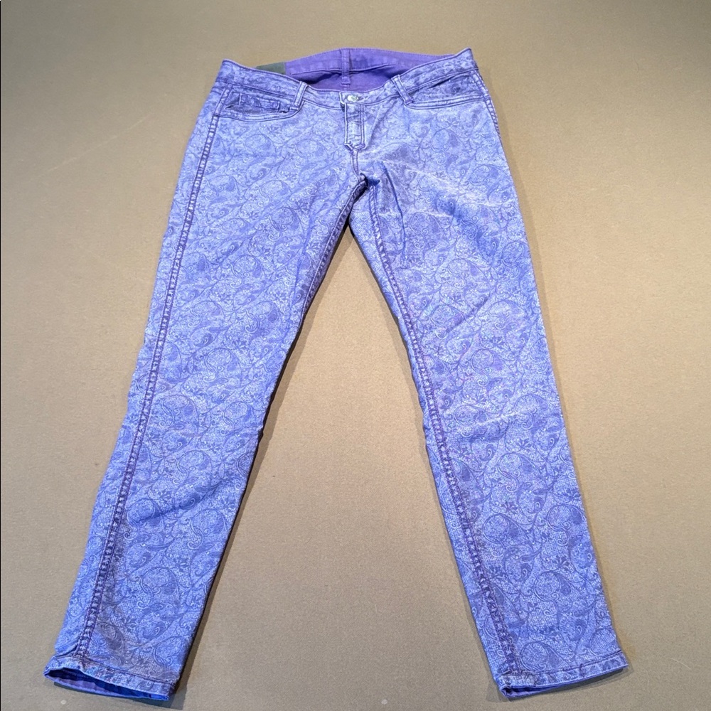 Purple Paisley Skinny Jeggings by Bleulab (Reversible)